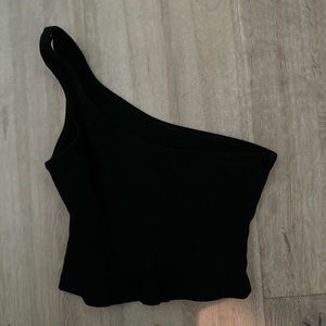 black one shoulder top